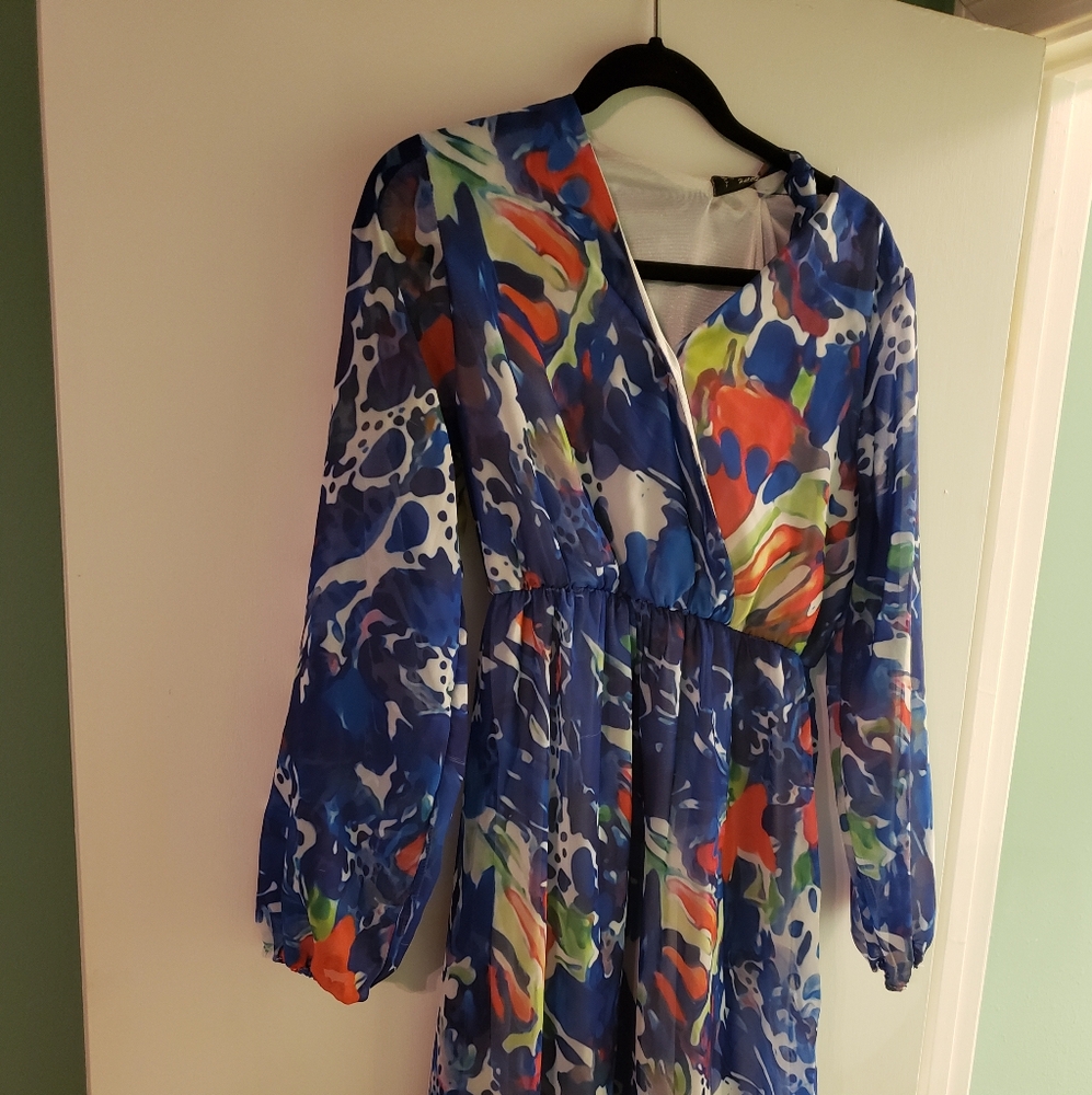 Colorful Abstract Print Dress